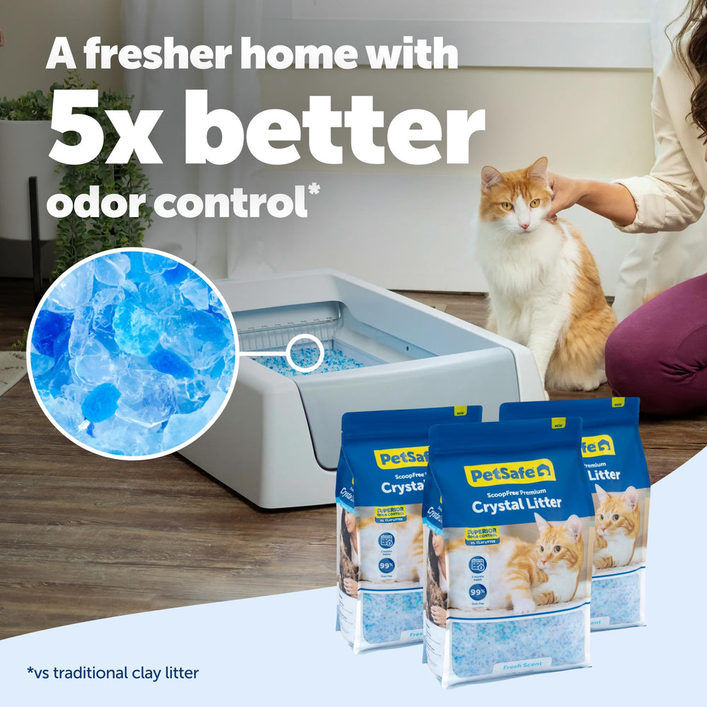 PetSafe primer plano de cristales de sílice absorción rápida y secado
