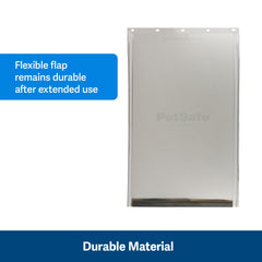 PetSafe magnetic hem detail highlighting reliable closure and draft protection benefit