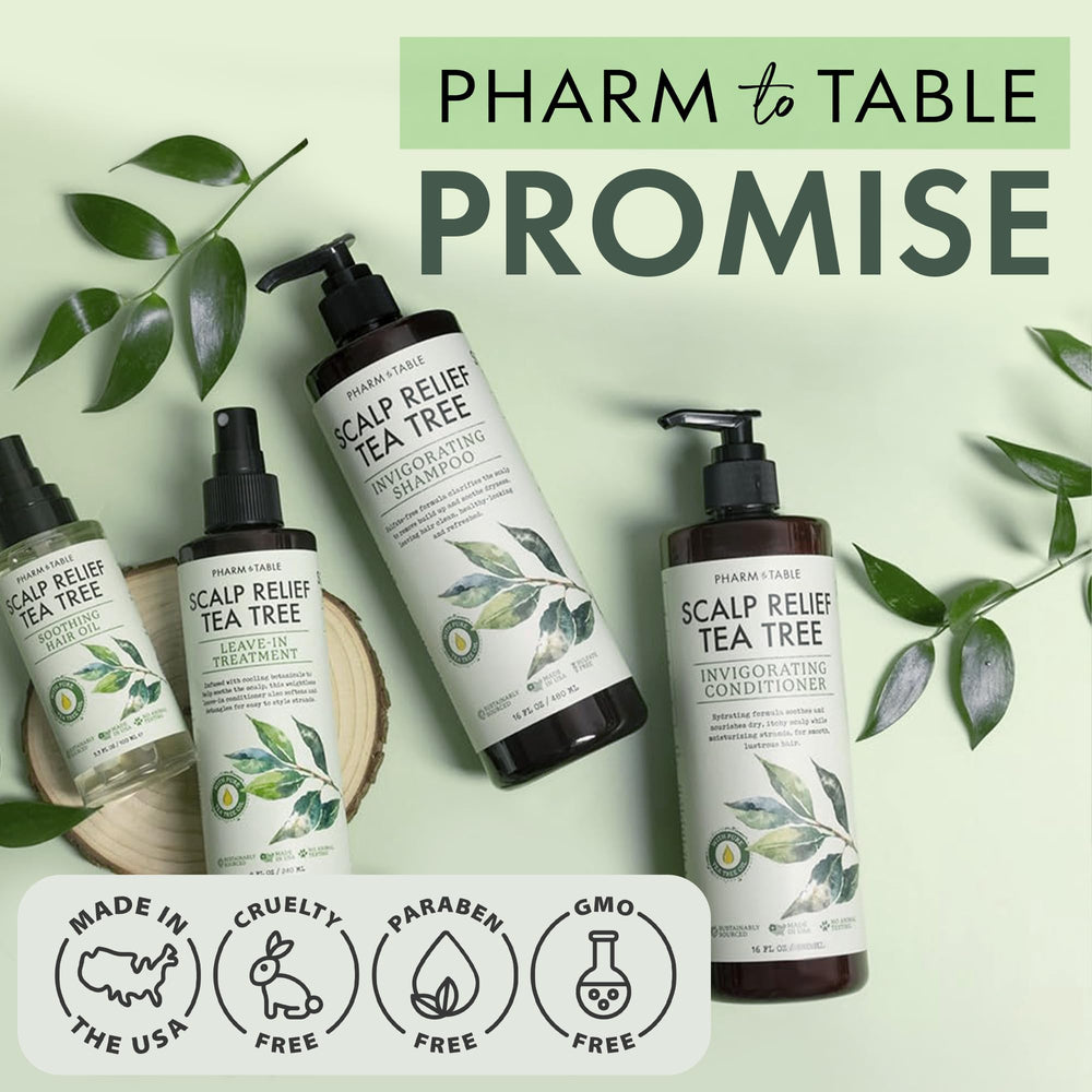 PHARM TO TABLE etiqueta del producto con instrucciones y lista de ingredientes visibles