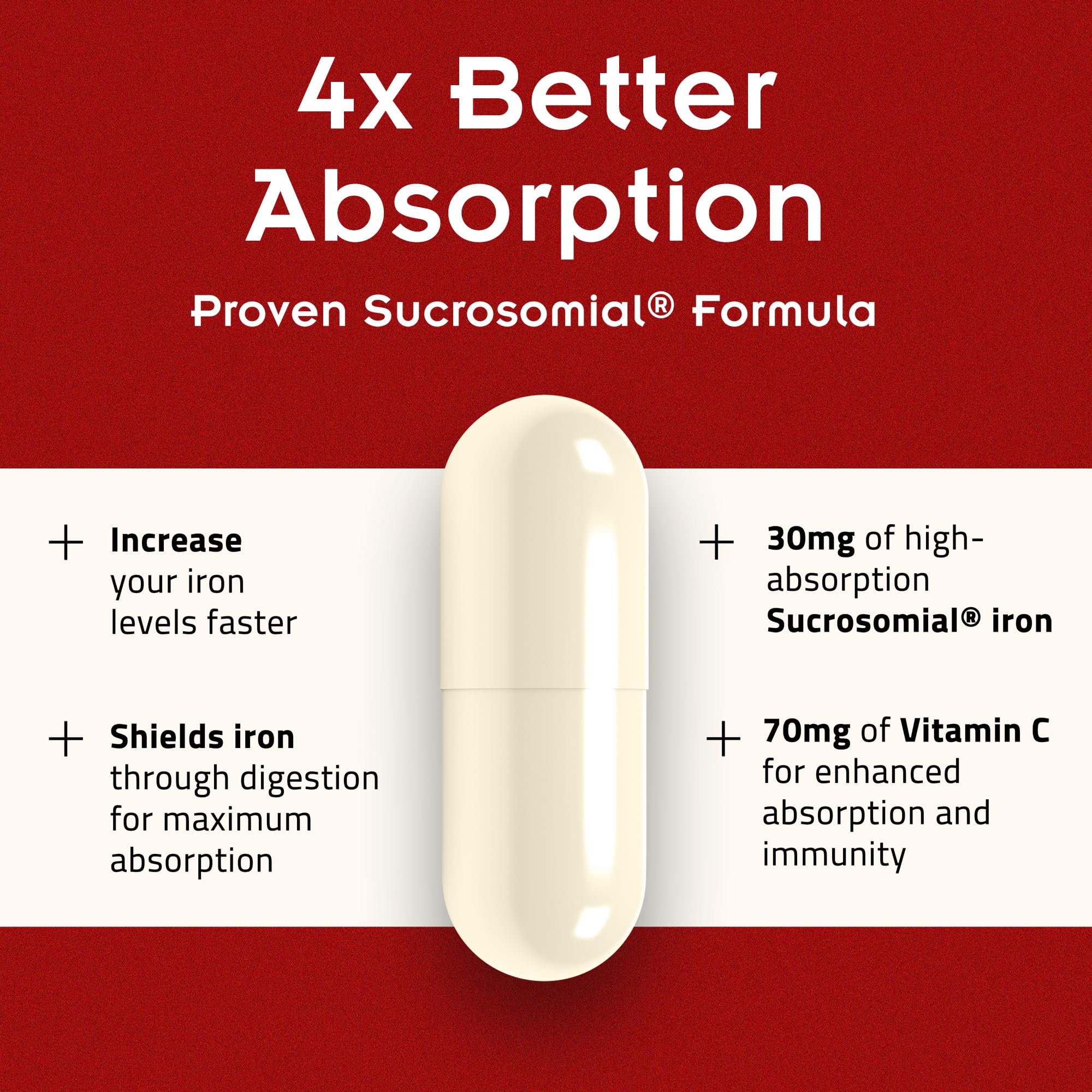 PHARMANUTRA SiderAL Forte primer plano de cápsula, textura vegana y fácil de tragar