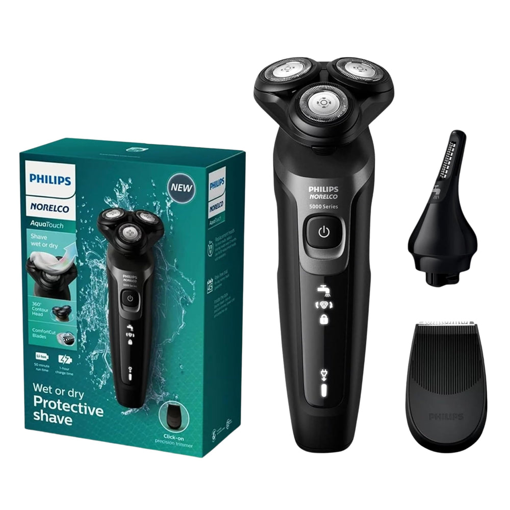 PHILIPS AquaTouch S5966 vista frontal con diseño ergonómico y manejo cómodo