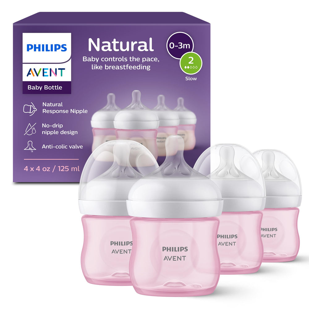 Philips Avent biberón frontal pack 4 muestra contenido y diseño cómodo
