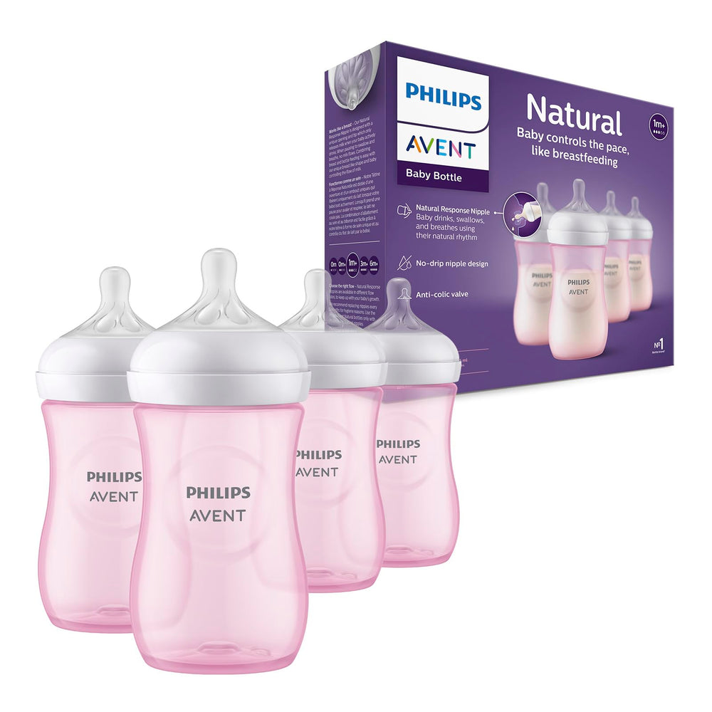 Philips Avent frontal del pack mostrando 4 biberones, ideal para ahorro