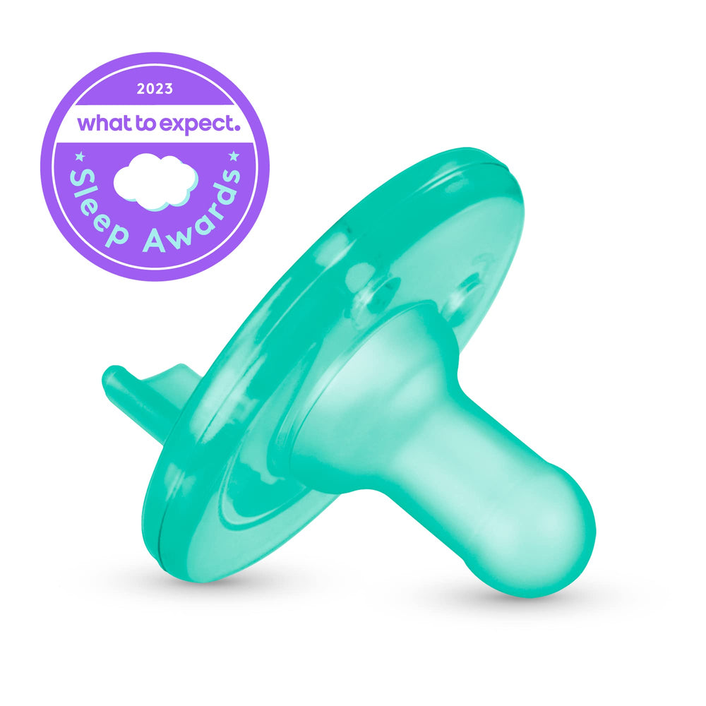 Philips Avent tamaño comparativo junto a mano de bebé, proporción real