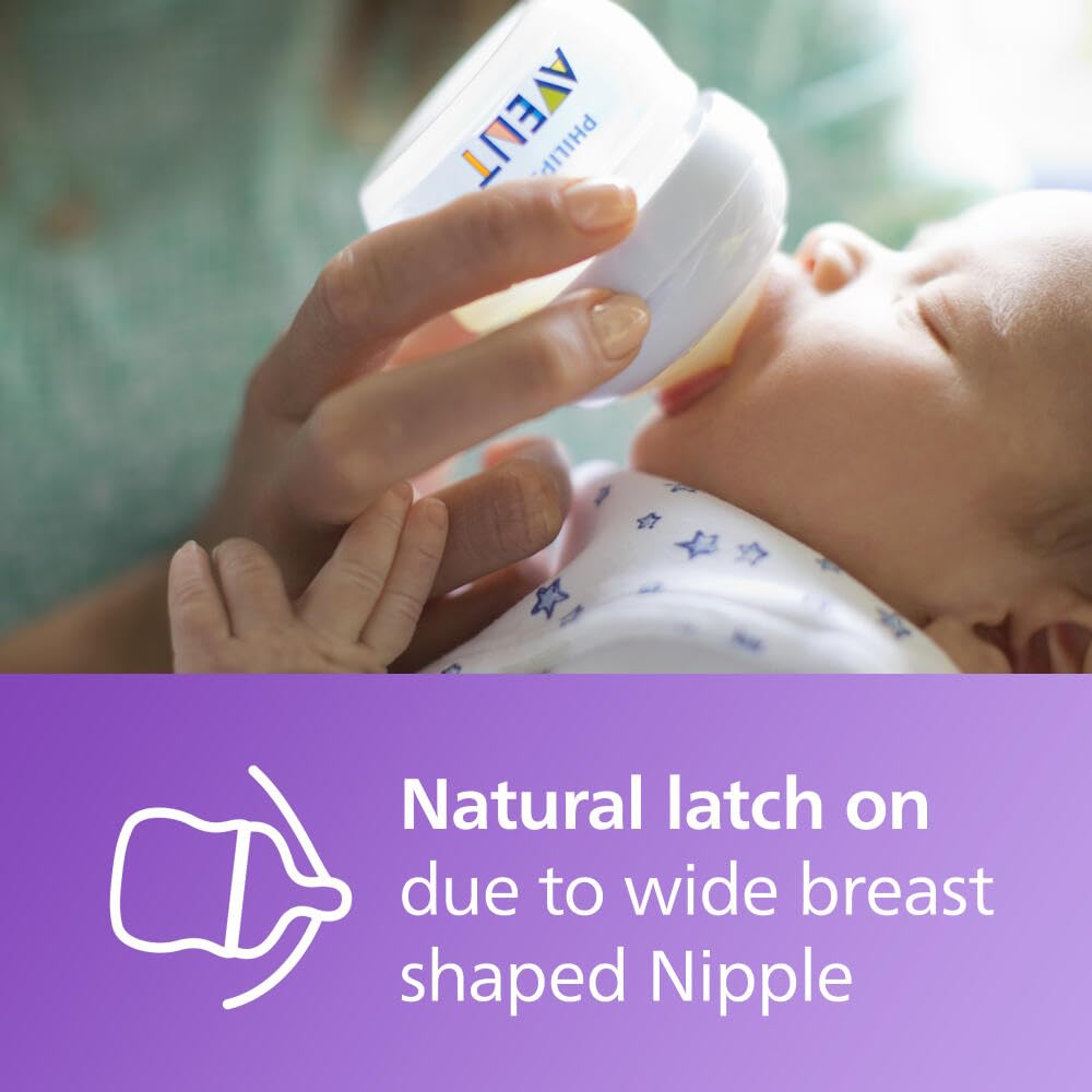 Philips Avent primer plano de tetina First Flow que imita el pecho para confort