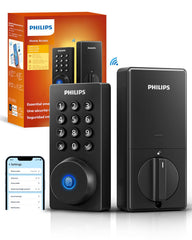 PHILIPS cerradura frontal mostrando diseño y entrada sin llave