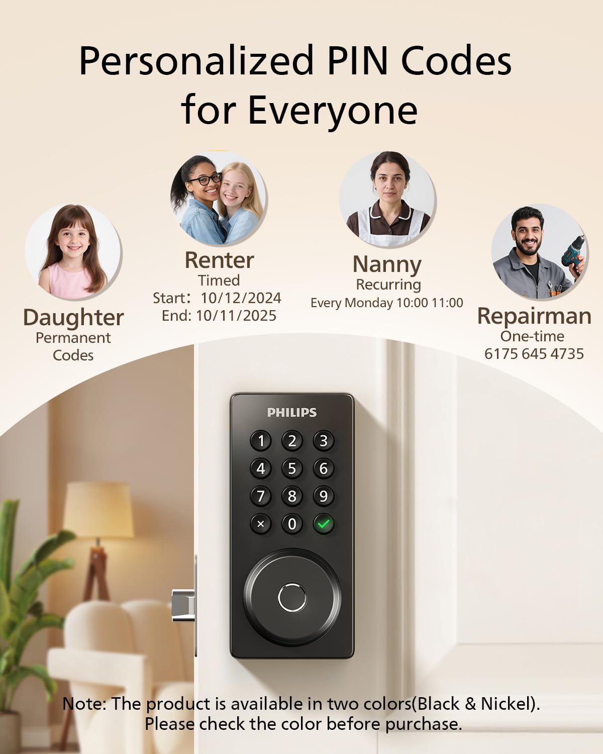 PHILIPS ambiente doméstico con familia usando acceso sin llaves