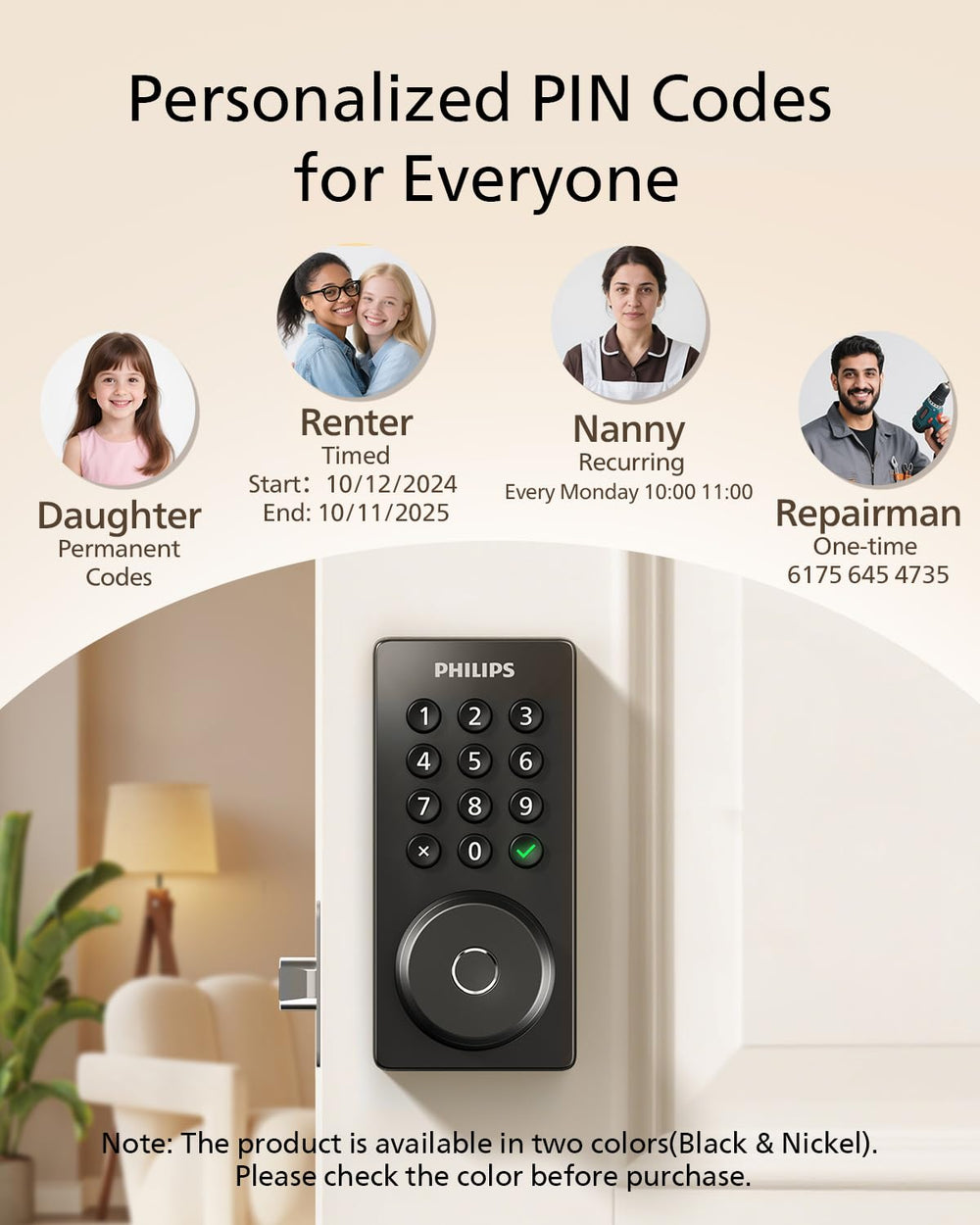 PHILIPS ambiente doméstico con familia usando acceso sin llaves