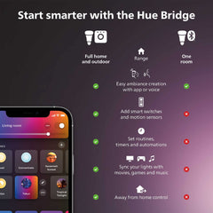 Philips Hue Bridge conexiones traseras Ethernet y alimentación para estabilidad