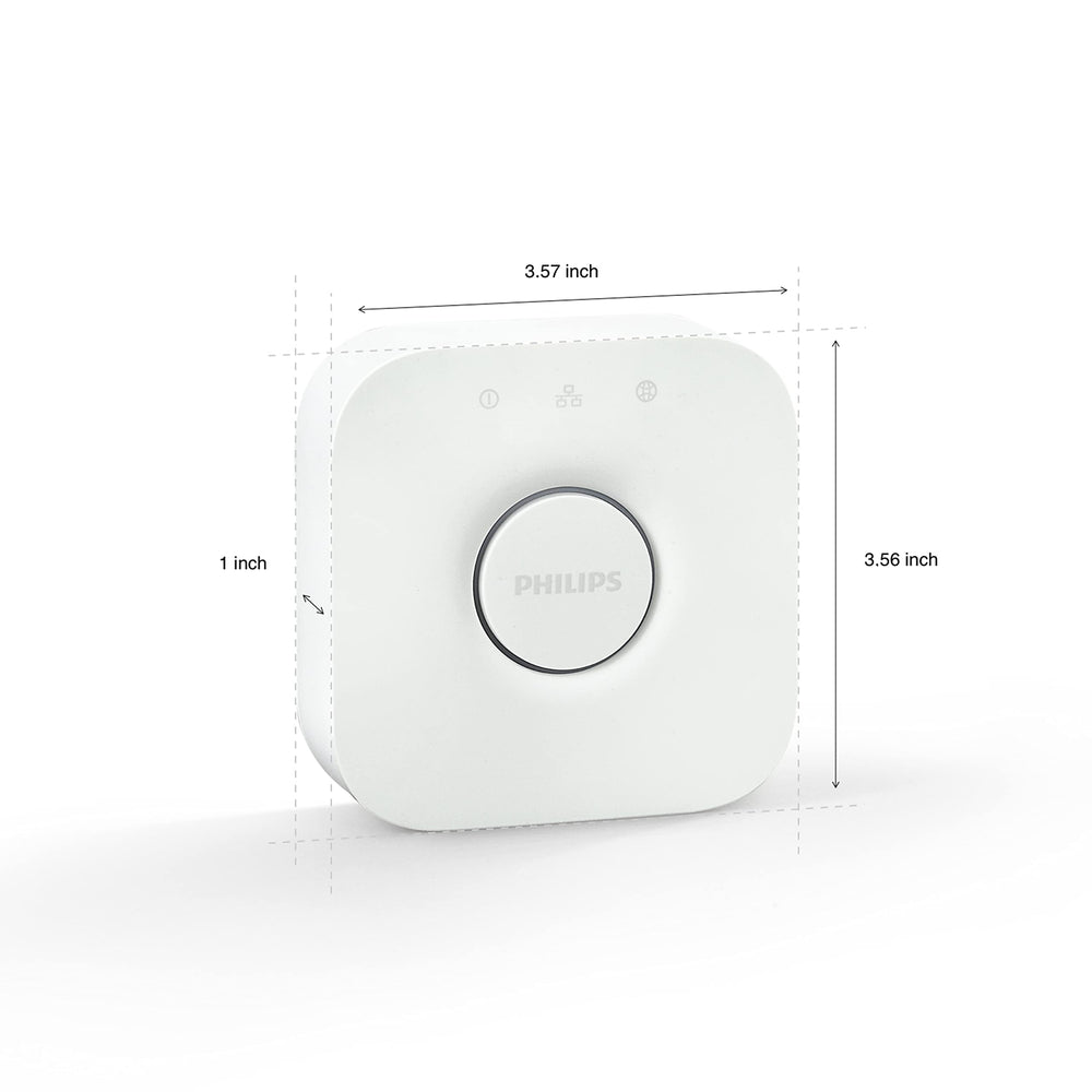 Philips Hue Bridge integrado en decoración ofreciendo iluminación automatizada Hue