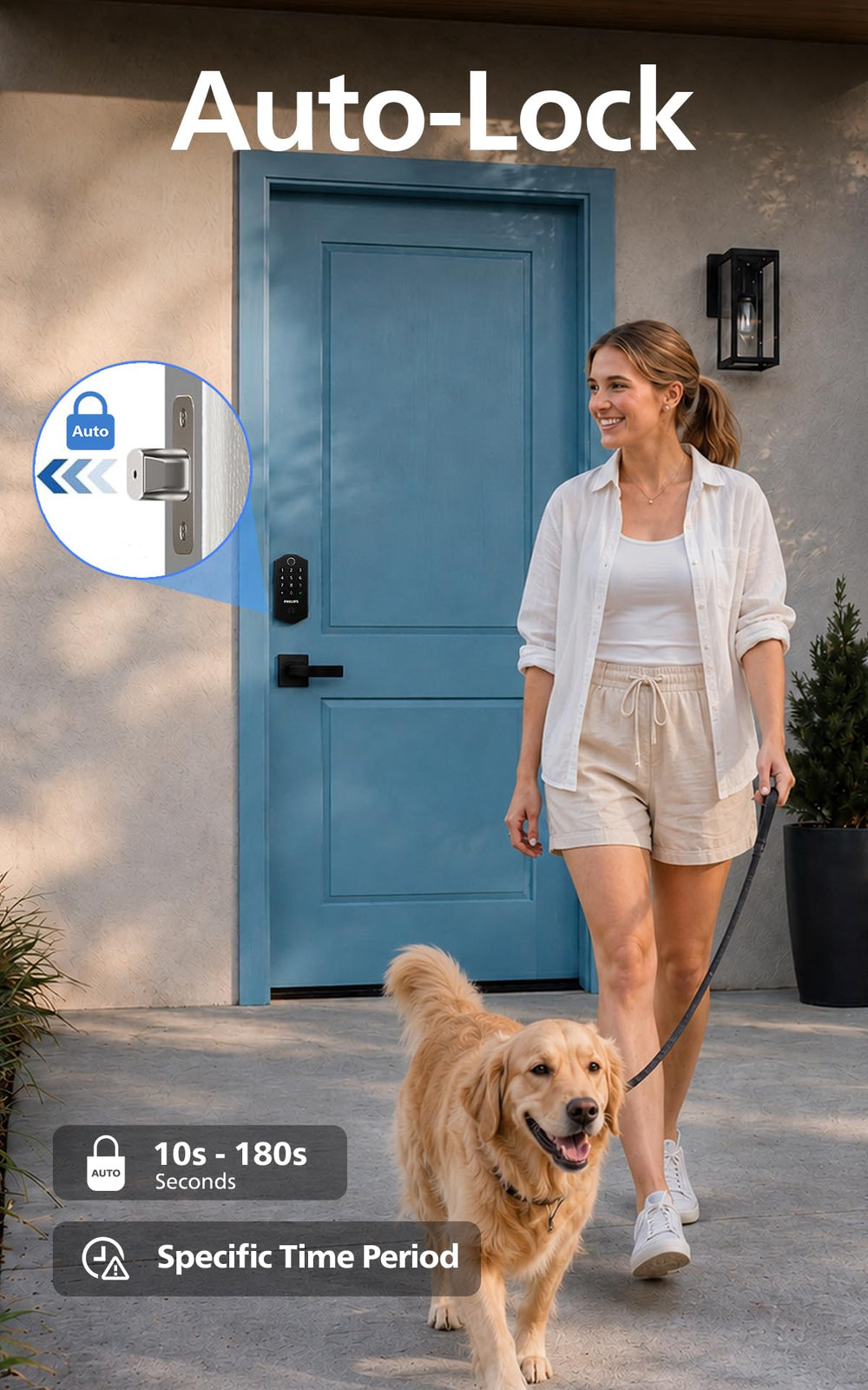 PHILIPS vista interior con llave física como respaldo y seguridad adicional
