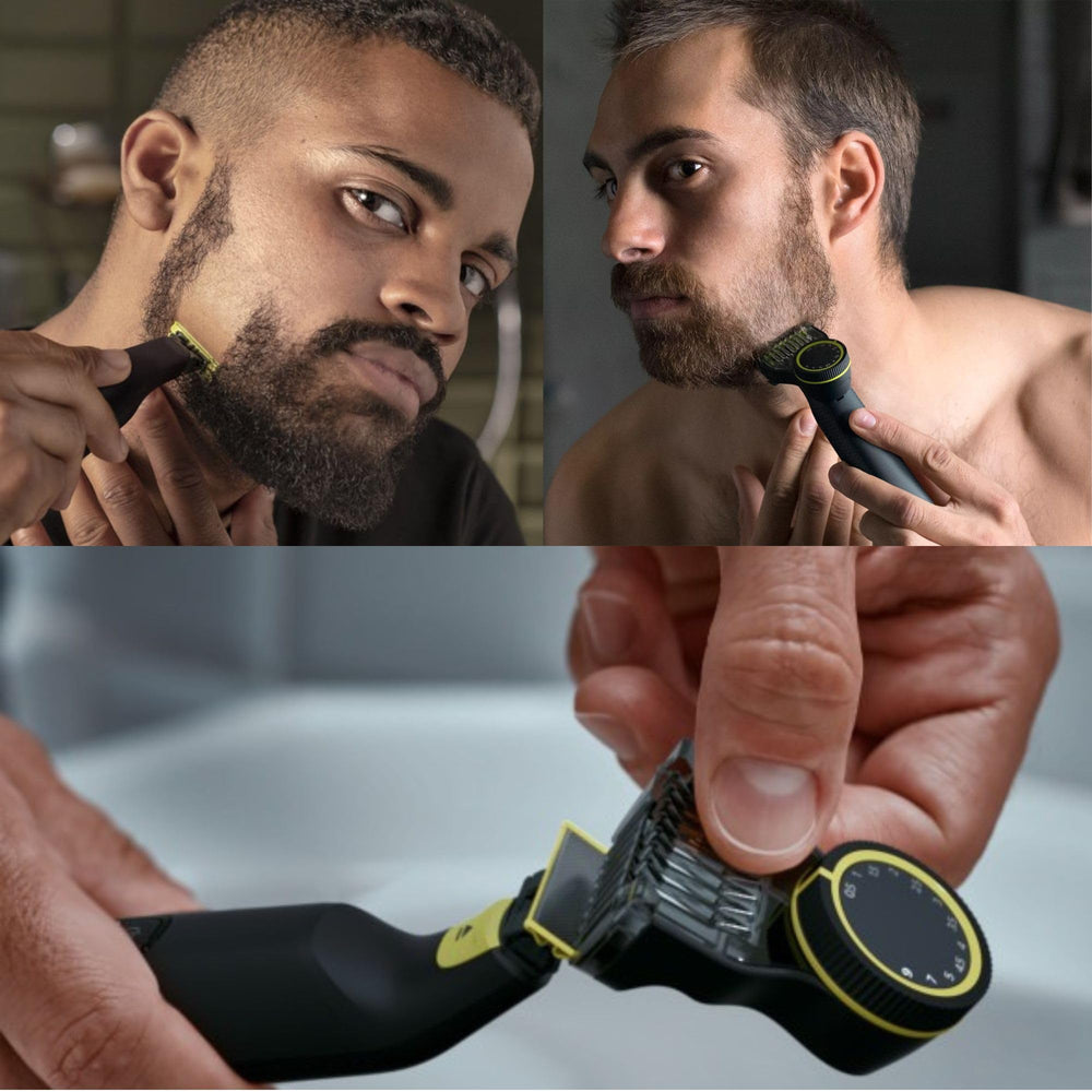 PHILIPS OneBlade Pro recortando barba para acabado limpio y definido
