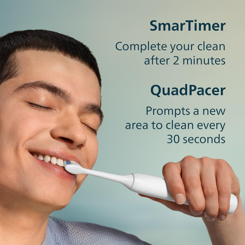 Philips Sonicare comparación de tamaño mostrando escala y portabilidad del equipo