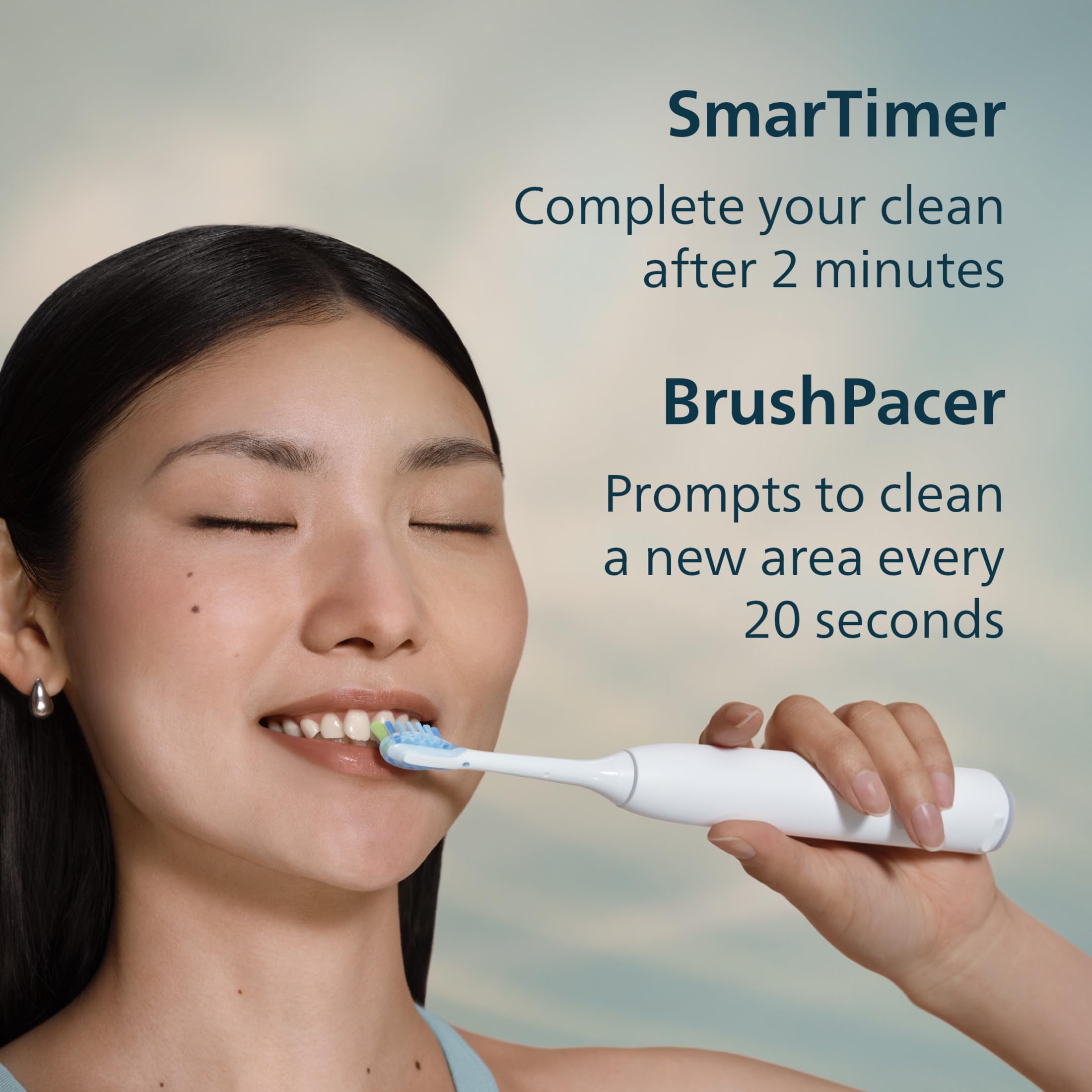 Philips Sonicare 6500 comparación de tamaño en mano para escala