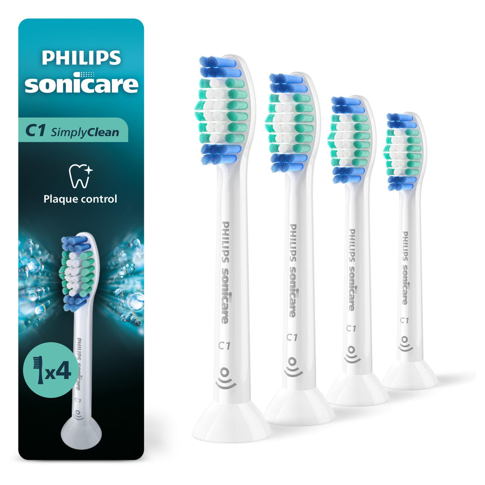Philips Sonicare cabezal frontal del empaque mostrando 4 unidades y beneficio duradero