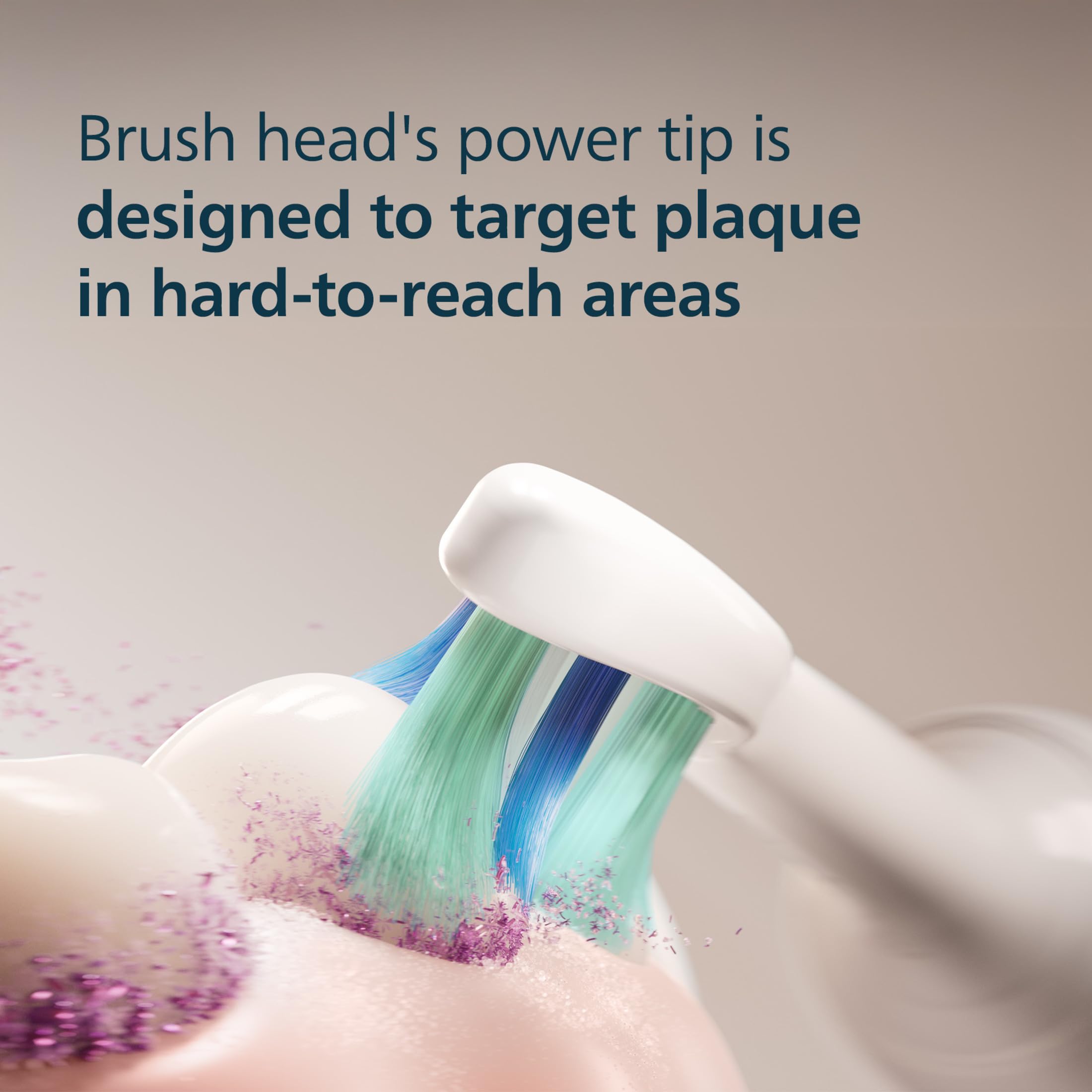 Philips Sonicare punta de potencia curva para alcanzar molares difíciles con precisión