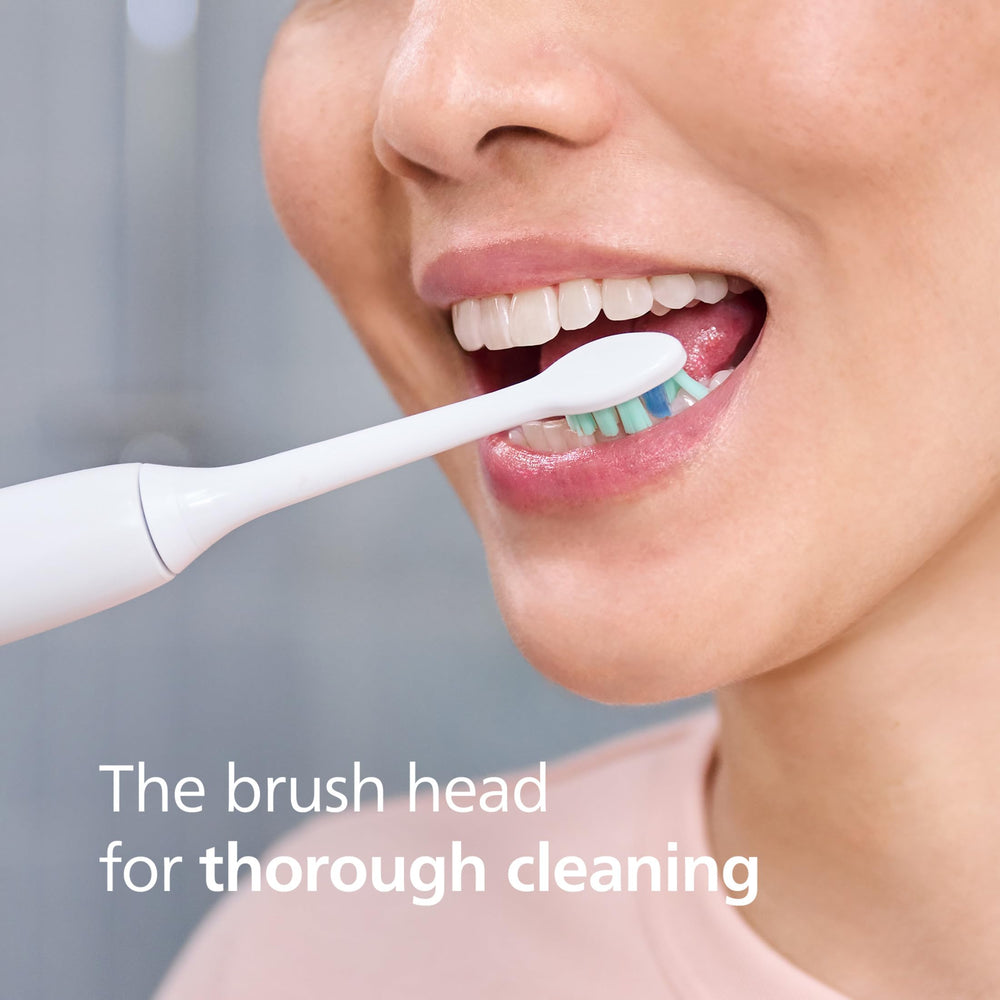 Philips Sonicare cabezal montado en mango click-on demostrando compatibilidad fácil