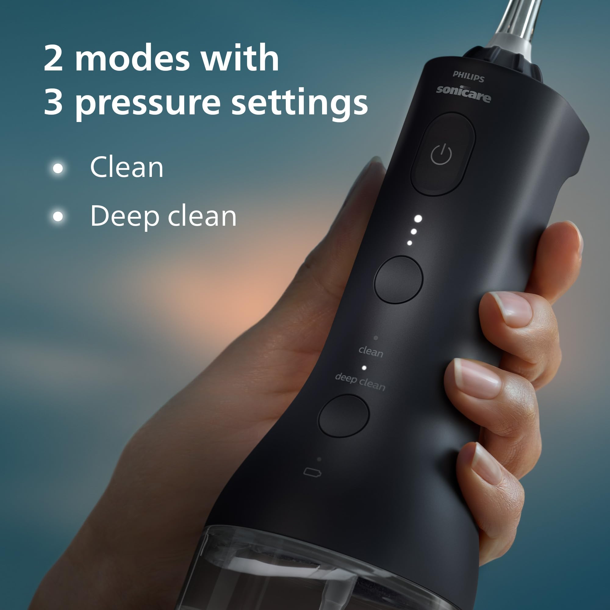 Philips Sonicare cable USB-A y adaptador incluidos para recarga práctica