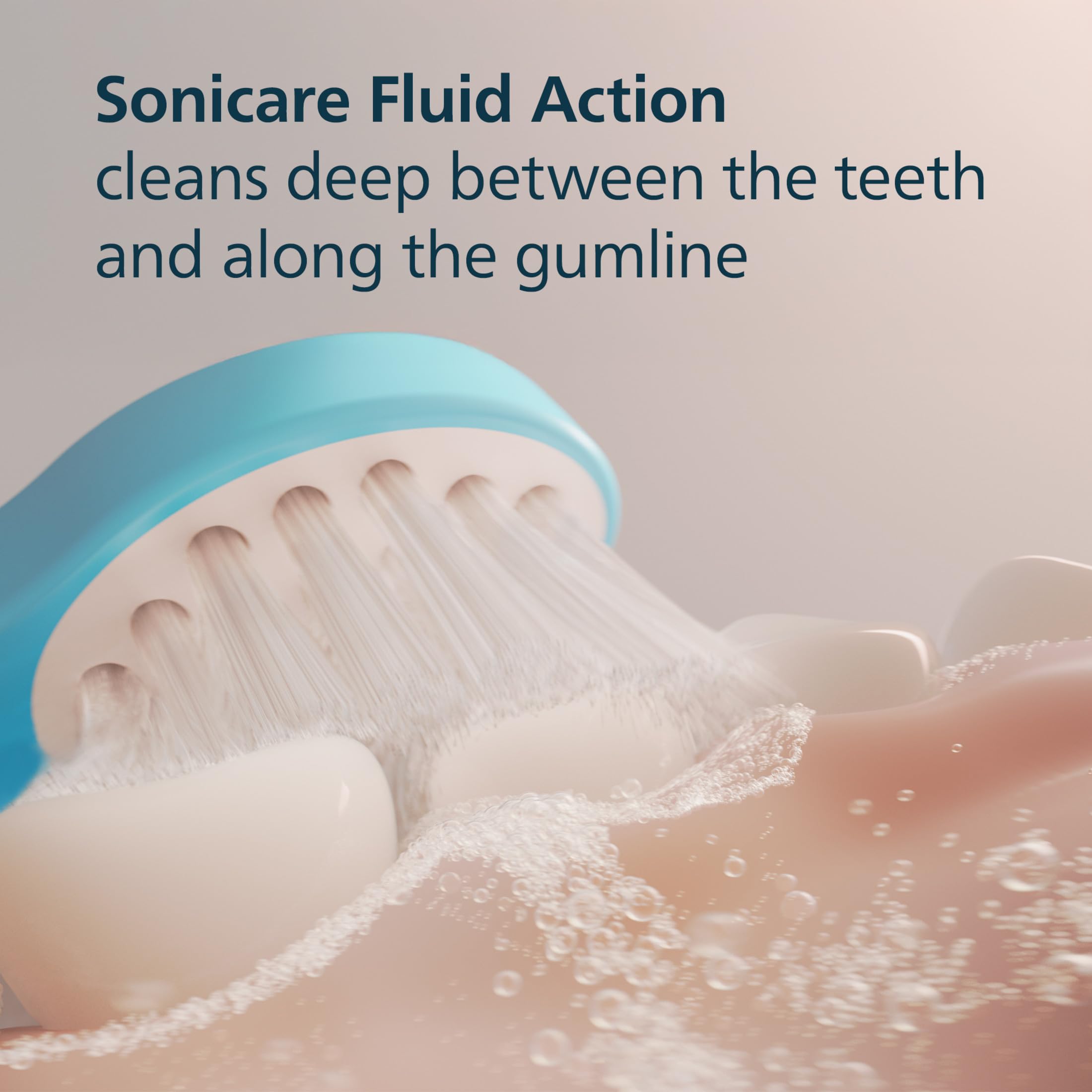 Philips Sonicare comparación de tamaño con dientes de niño, acceso a molares
