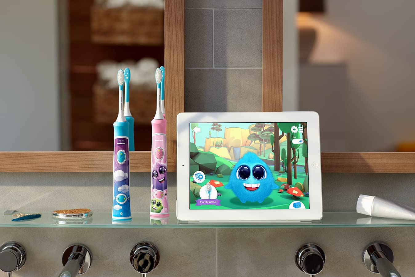 Philips Sonicare comparación de tamaño con mano, medida ideal para niños