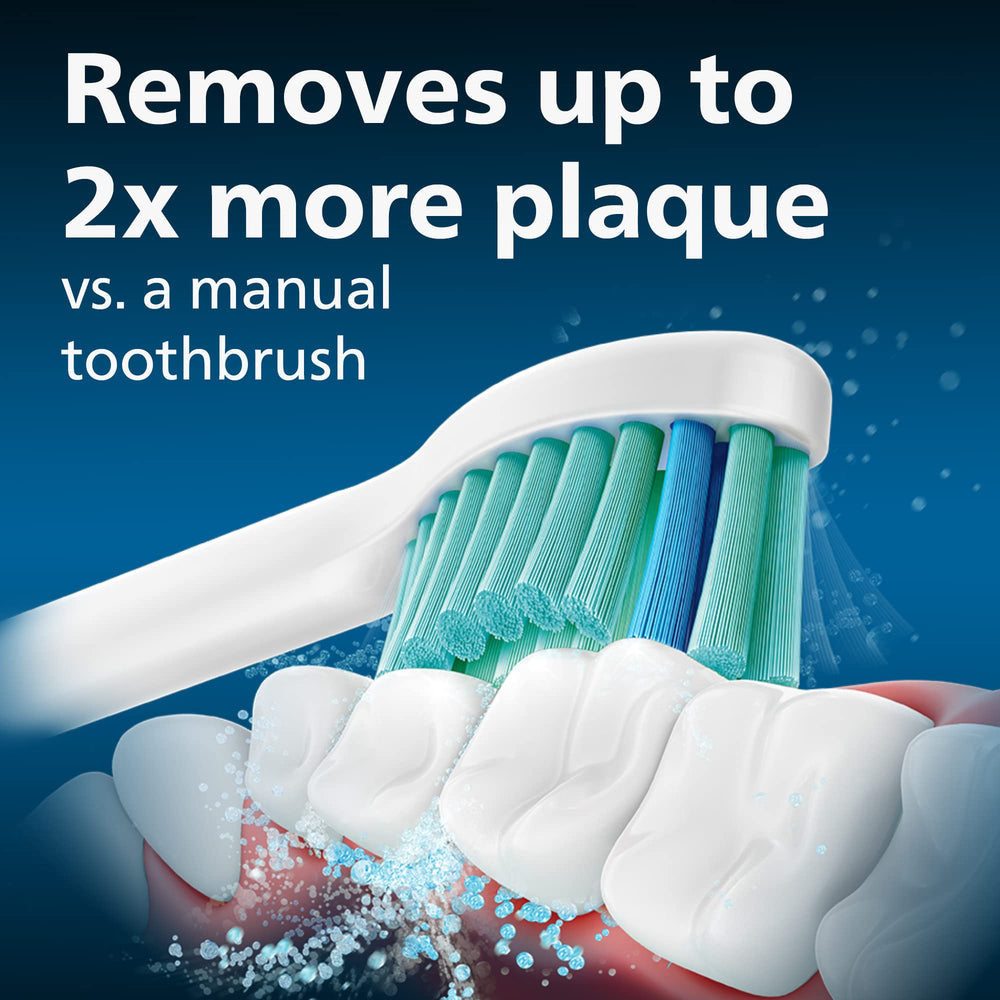 Philips Sonicare detalle de cerdas azules que se desvanecen como recordatorio de reemplazo