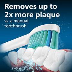 Philips Sonicare detalle de cerdas azules que se desvanecen como recordatorio de reemplazo