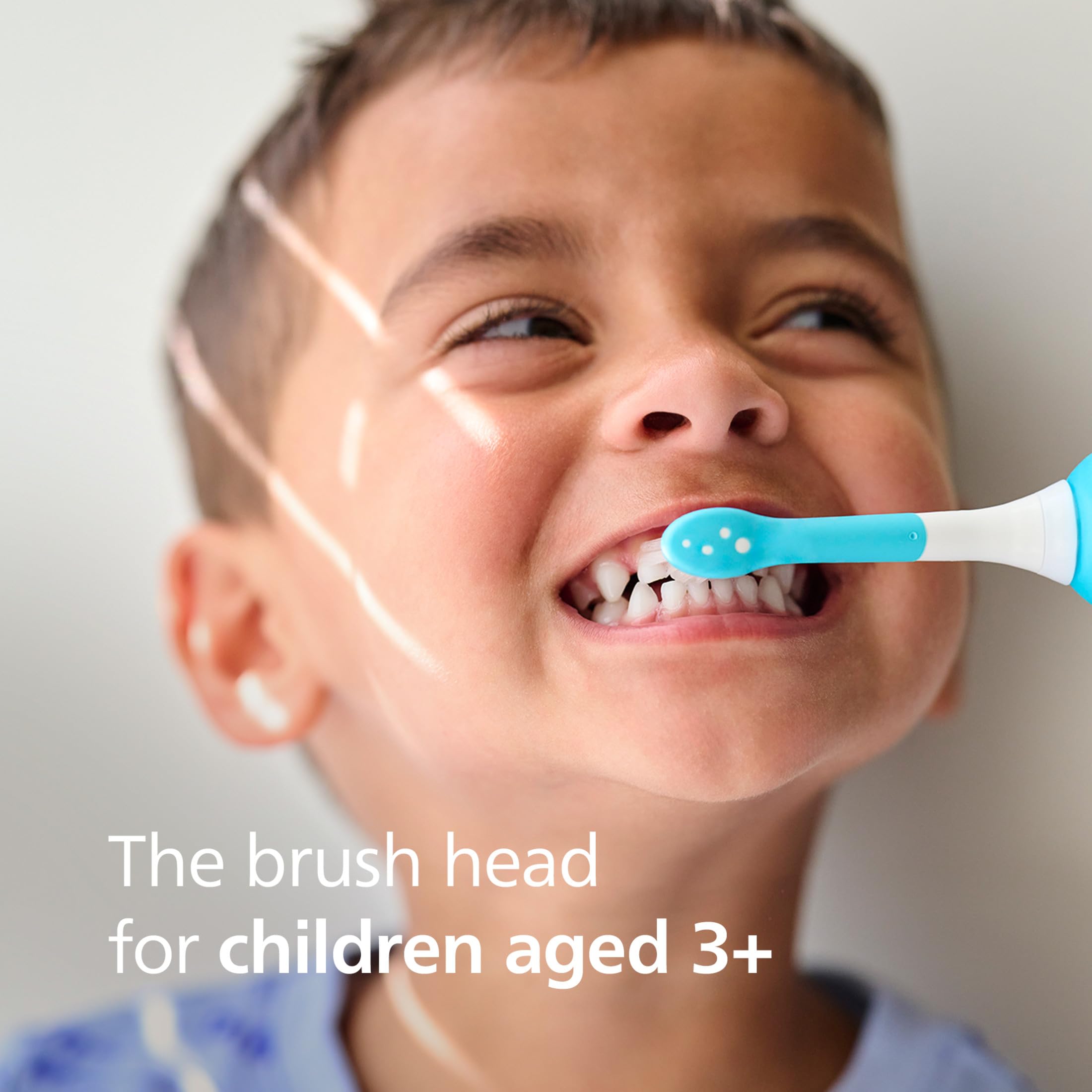 Philips Sonicare primer plano de las cerdas suaves que cuidan encías infantiles