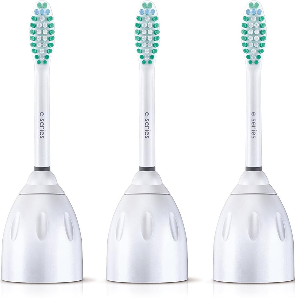 Philips Sonicare vista frontal del empaque mostrando los tres cabezales y beneficio de recambio original
