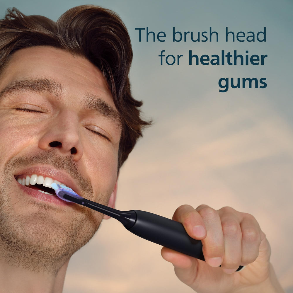 Philips Sonicare cabezal en primer plano que destaca contacto preciso con encías