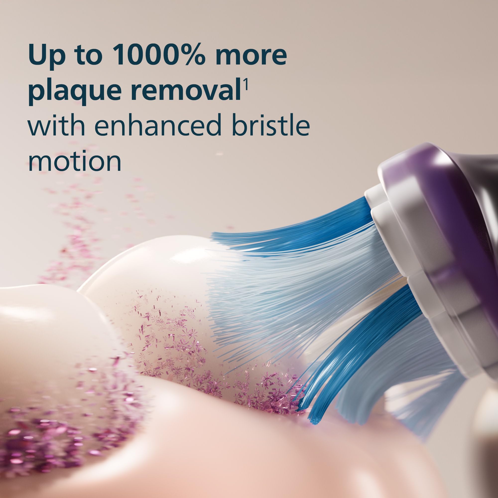 Philips Sonicare detalle de cerdas cóncavas para mejor limpieza del margen gingival