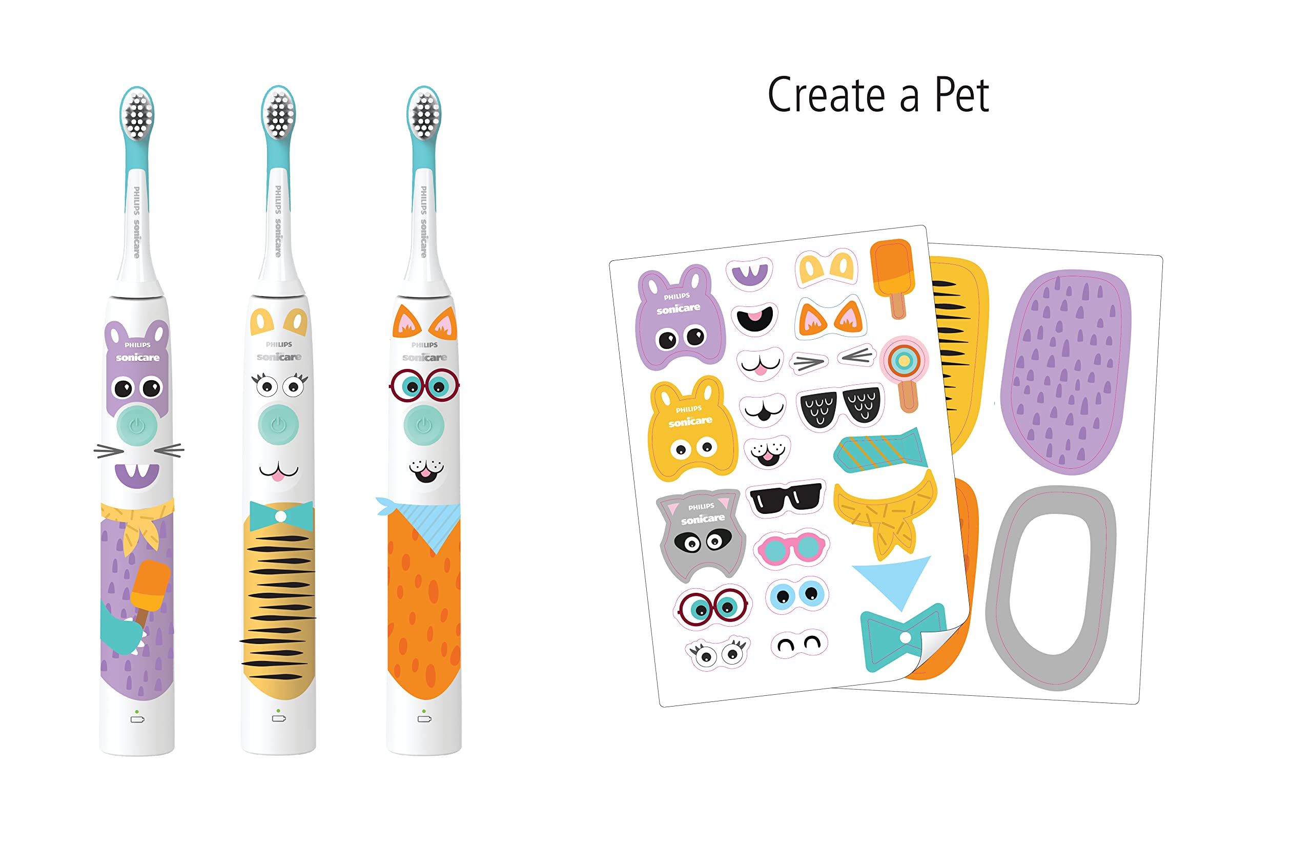 Philips Sonicare caja con contenido: mango, cabezal, cargador y pegatinas