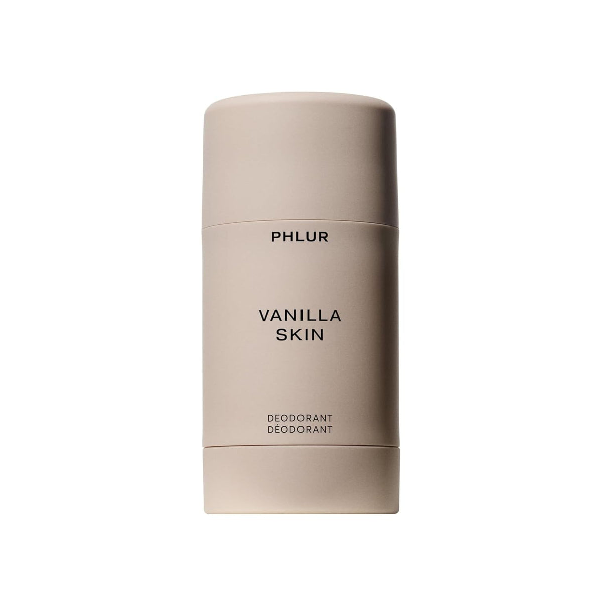 PHLUR frasco frontal con aroma vainilla, presenta diseño limpio y elegante