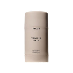 PHLUR frasco frontal con aroma vainilla, presenta diseño limpio y elegante