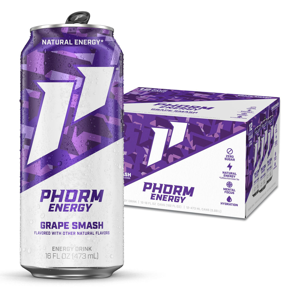 PHORM ENERGY lata frente mostrando el diseño y beneficio de energía limpia