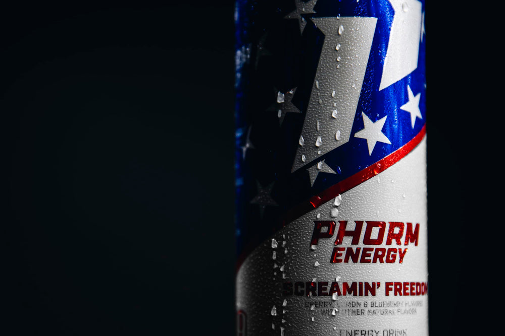 PHORM ENERGY pack de 12 latas en caja ideal para almacenamiento y reposición