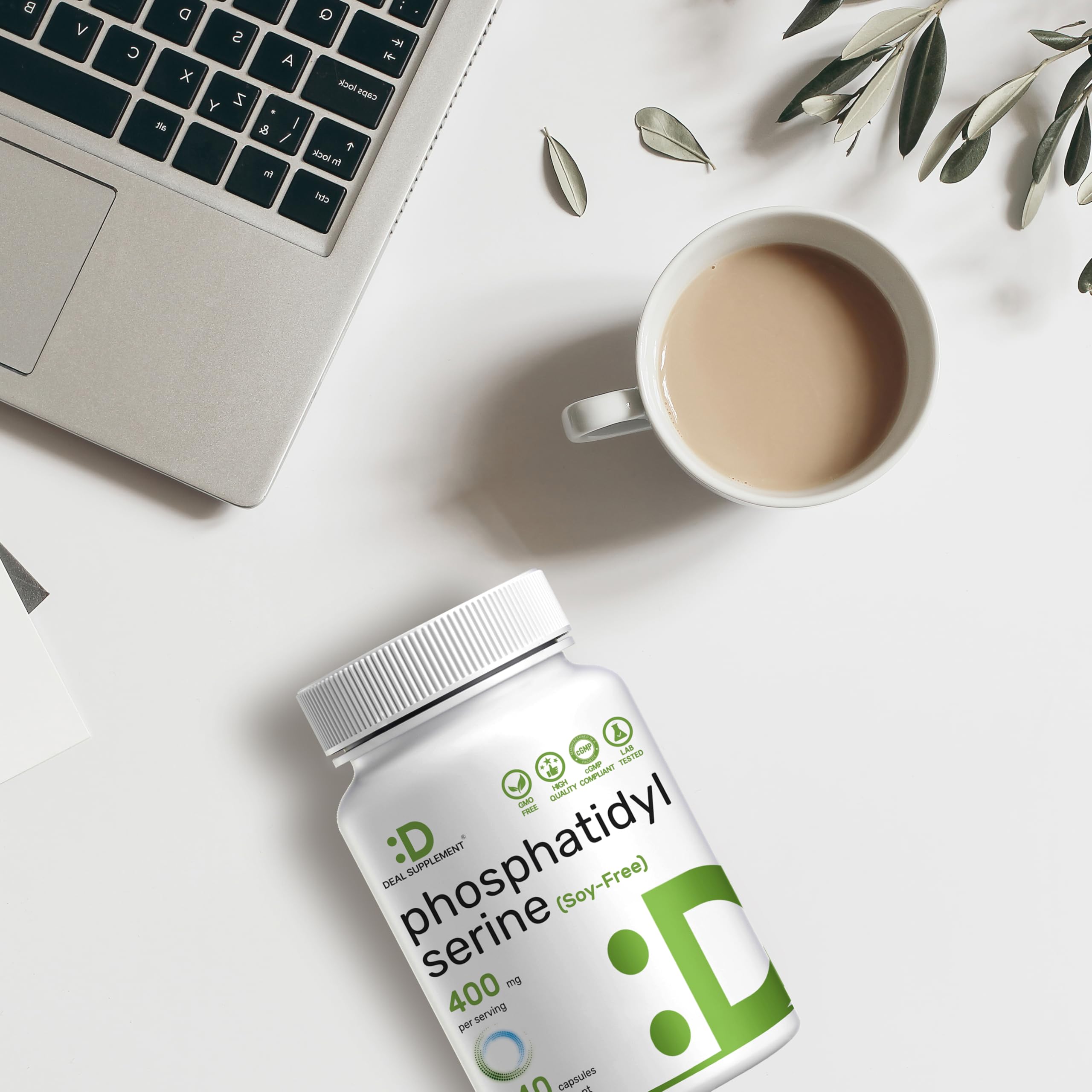 Phosphatidylserine Supplement en uso dentro de una rutina matutina organizada