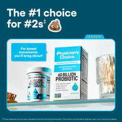 Physician's CHOICE bottle top view with sealed cap emphasizing shelf-stable convenience
