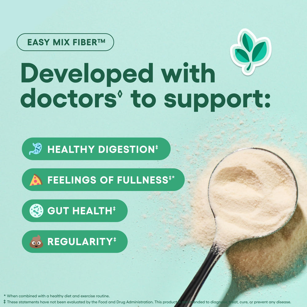 Physician's CHOICE etiqueta de ingredientes indicando fibra soluble y pureza