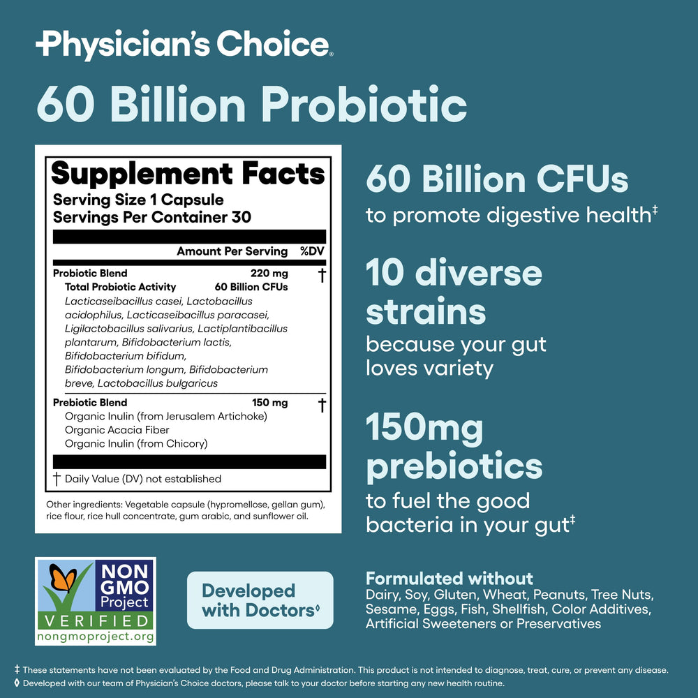 Physician's CHOICE tablet next to a glass of water demonstrating daily use benefit