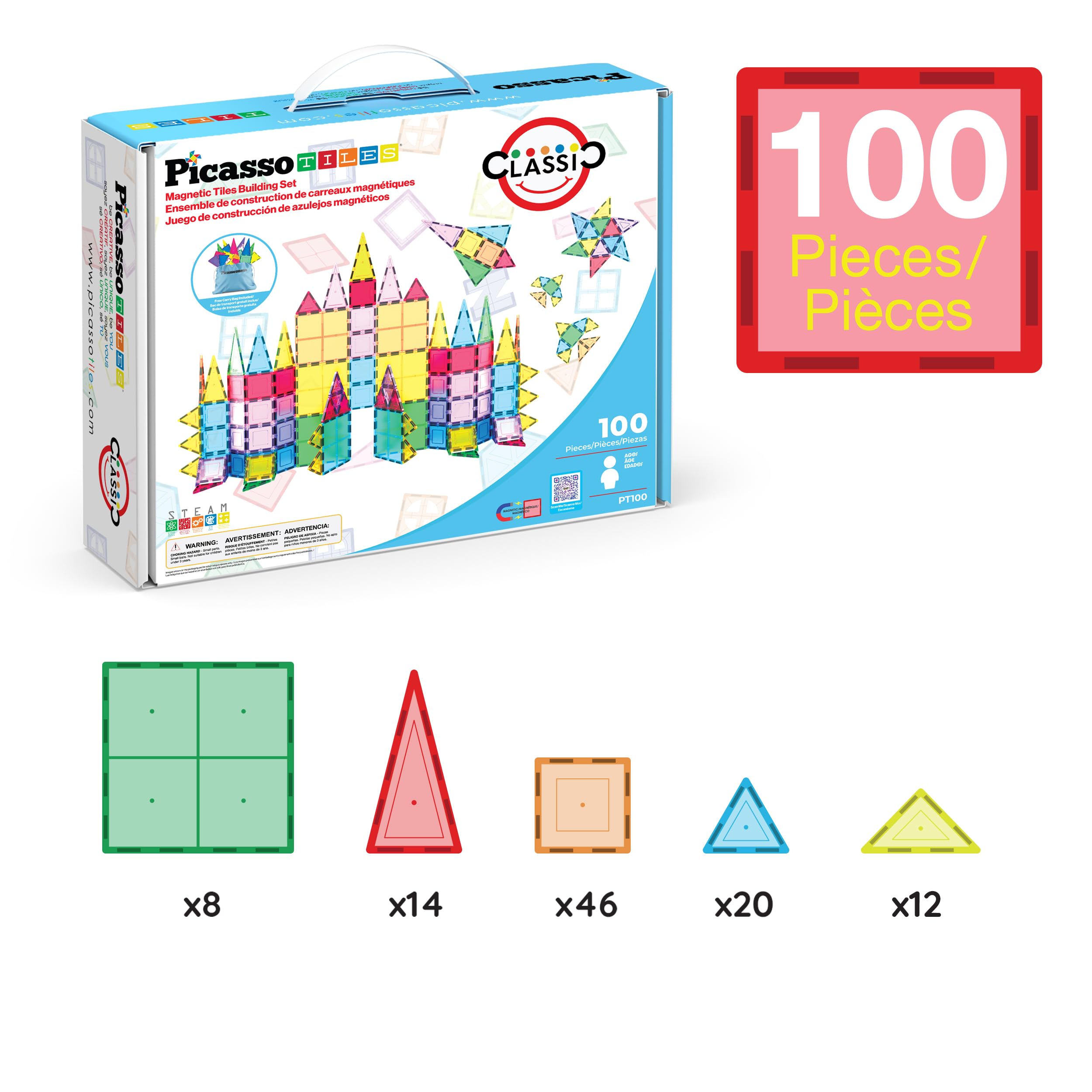 PicassoTiles niño construyendo torre 3D fomentando creatividad