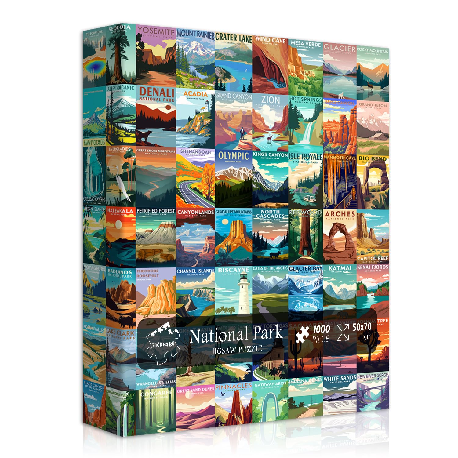 PICKFORU caja frontal del puzzle mostrando diseño y contenido para regalo