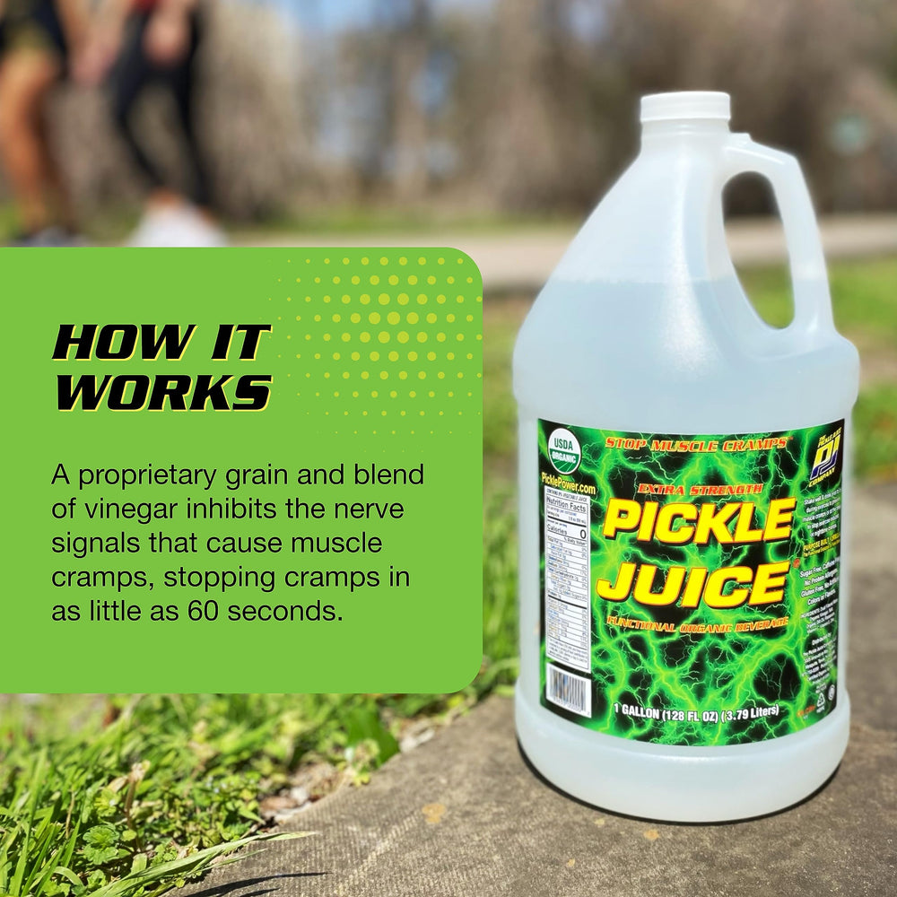 Pickle Juice ingredient label displaying organic, no-sugar composition