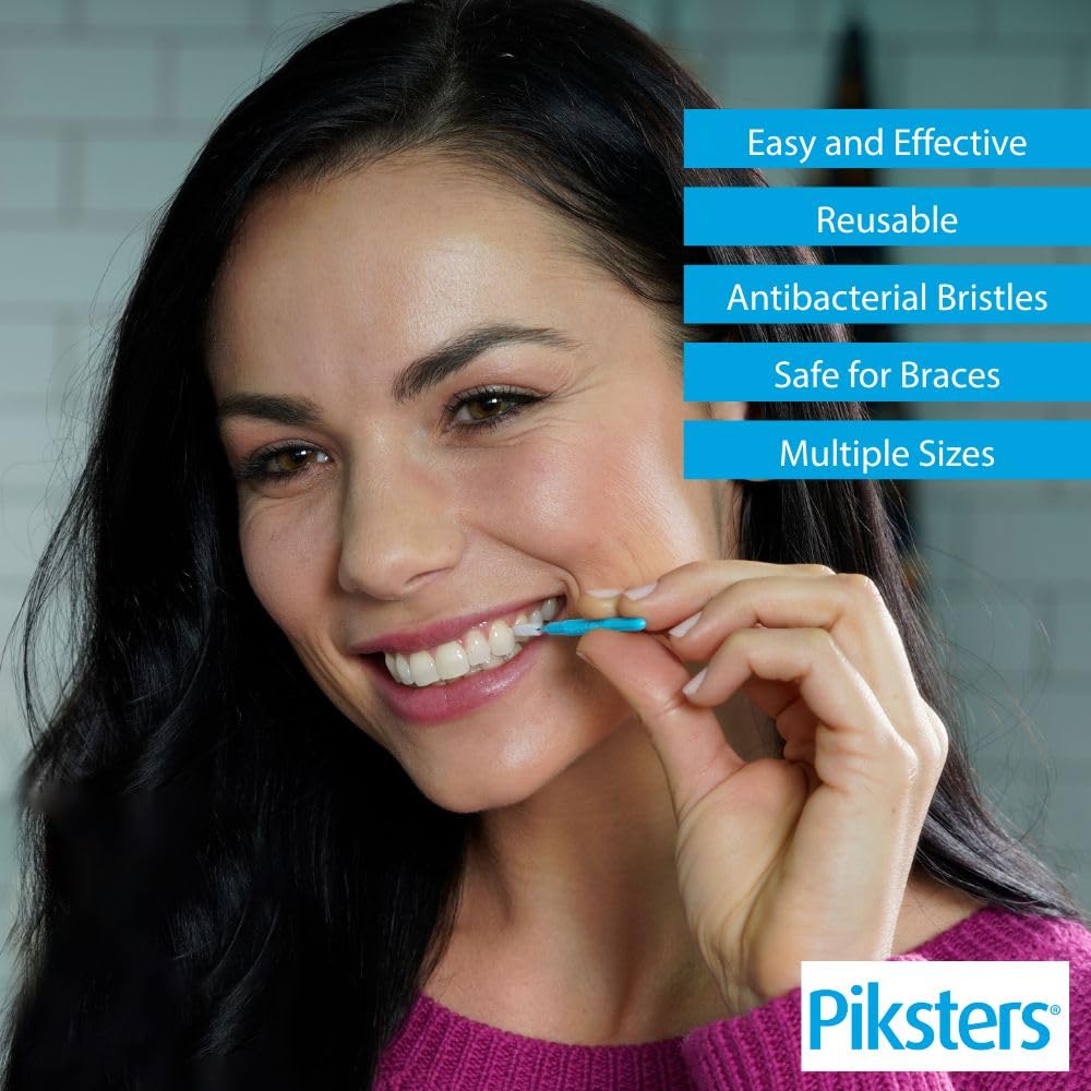 Piksters cepillo limpiando alrededor de brackets con cuidado