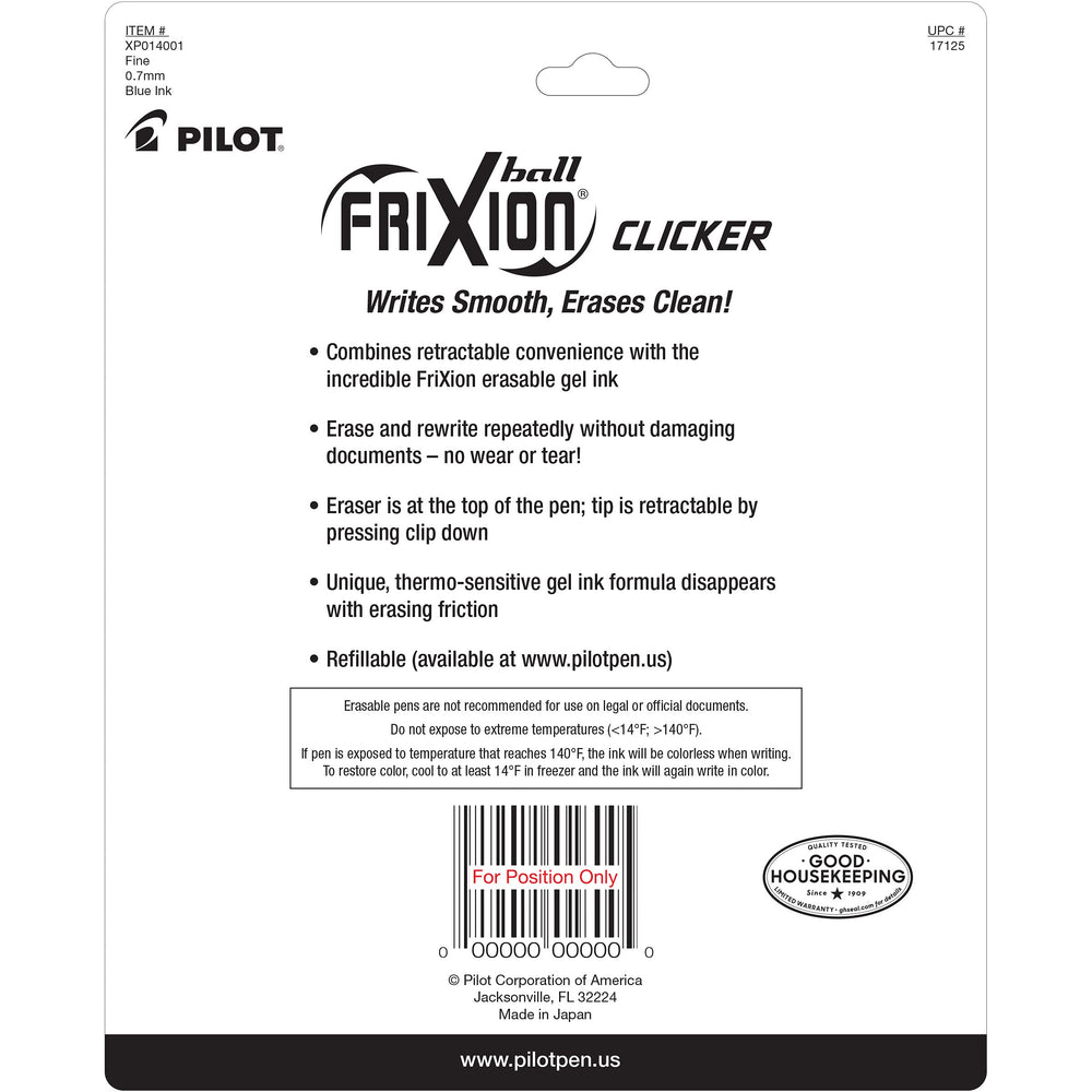 PILOT FriXion empaque y bolígrafo en entorno de oficina organizado