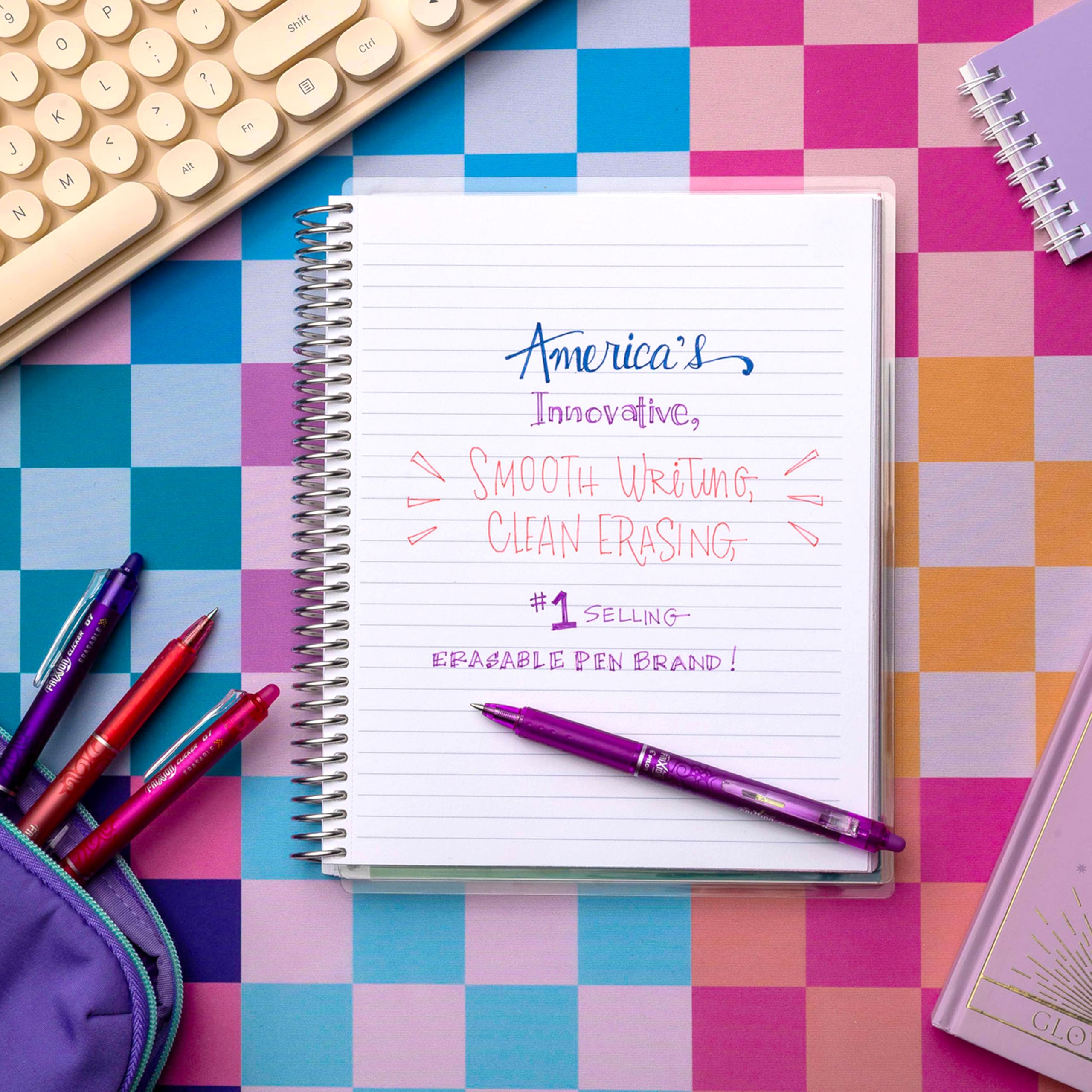 PILOT FriXion Vibe en escritorio creativo estilo vida para uso diario y planificación