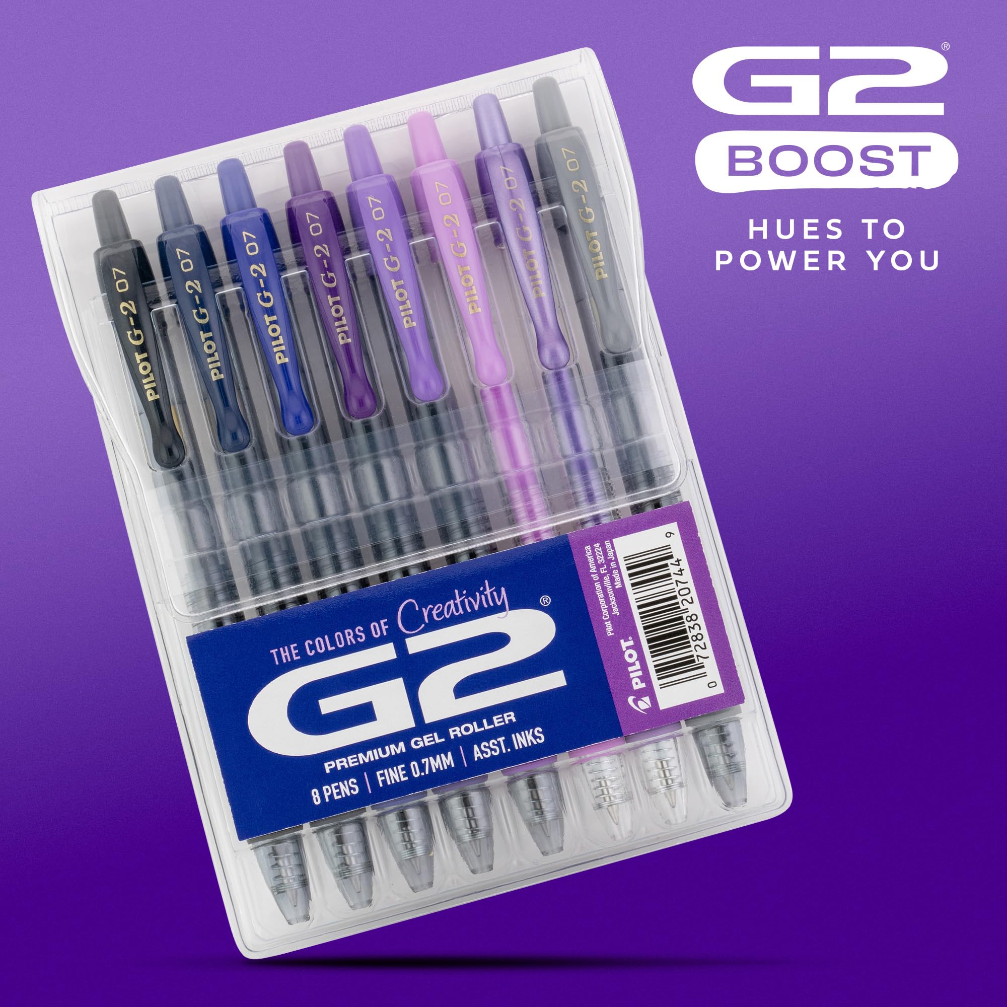 PILOT G2 detalle de la punta 0,7 mm para trazos precisos y continuos