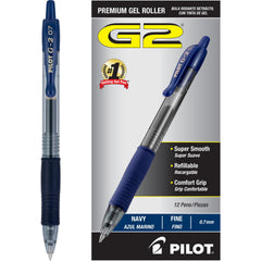 PILOT G2 pack frontal mostrando 12 bolígrafos, confianza y rendimiento