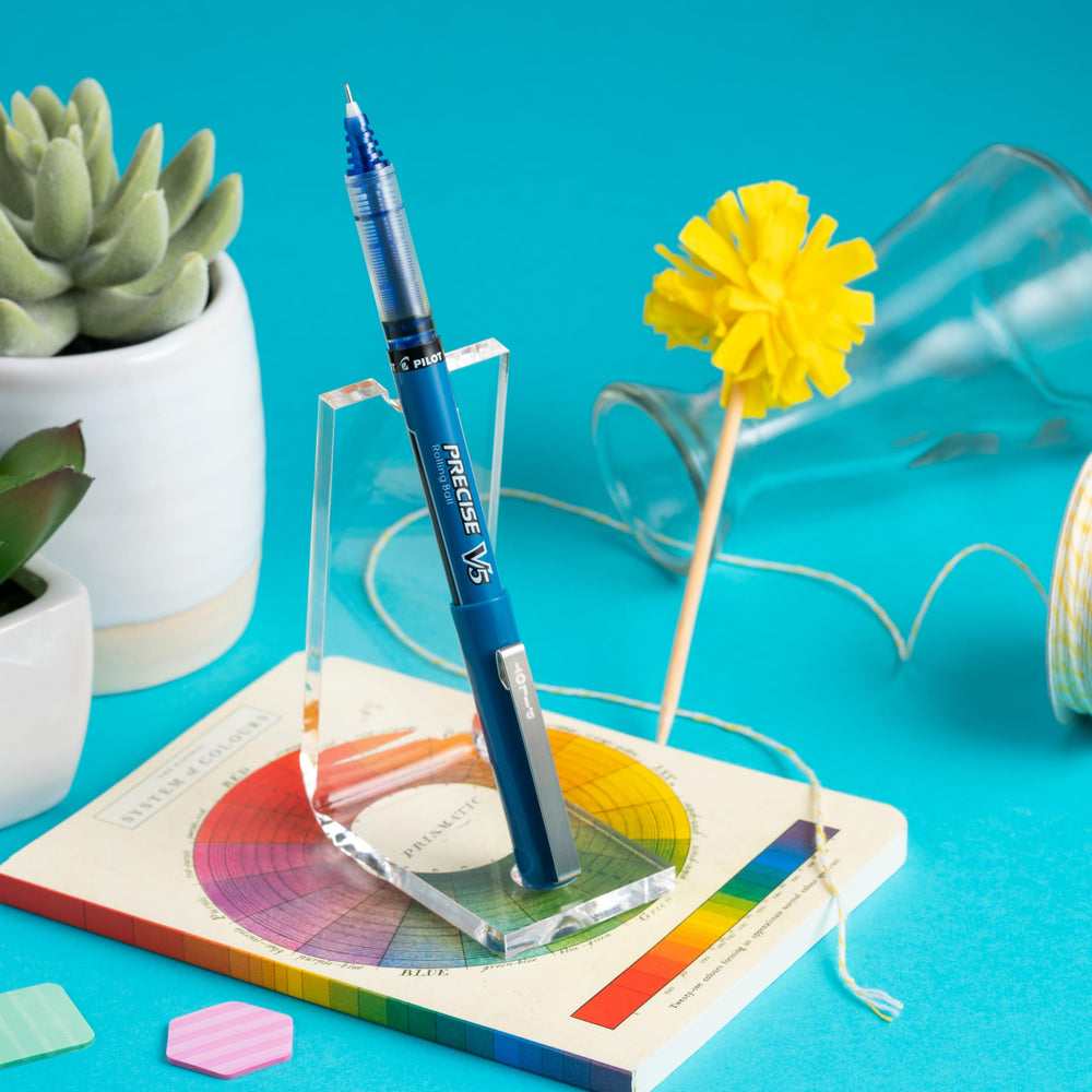 Punta extra fina 0,5 mm de Pilot Precise V5 con tinta azul y trazo nítido para detalles
