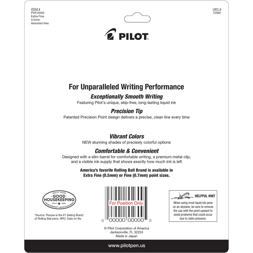 PILOT Precise V5 bolígrafo escribiendo en cuaderno ilustrando uso diario y control