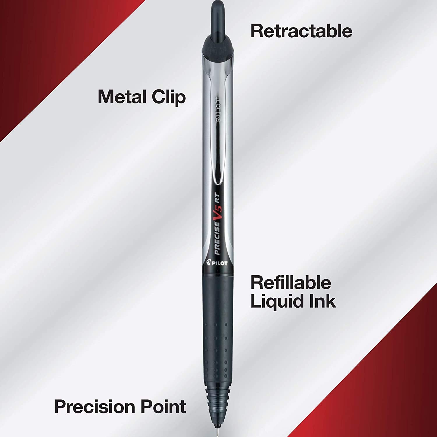 PILOT Precise V5 RT primer plano de la punta 0,5 mm para trazos nítidos